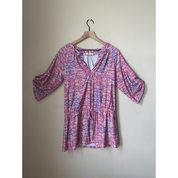 Nanette Lepore Swim Cover Up Tunic Dress Women's Small Multicolor Geometric - Picture 2 of 8